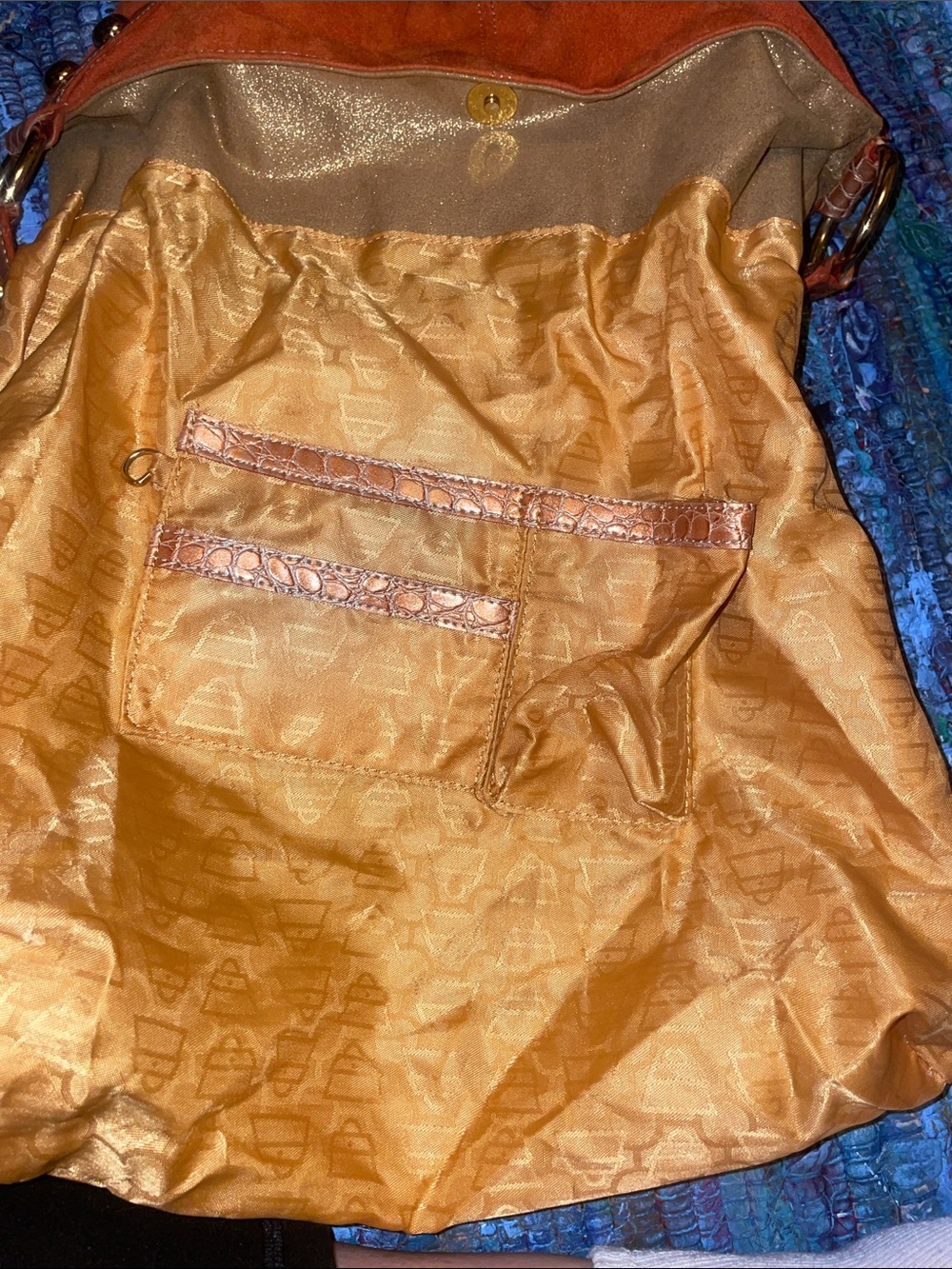 Kathy Van Zeeland Orange Studded Shoulder Bag - Picture 9 of 16